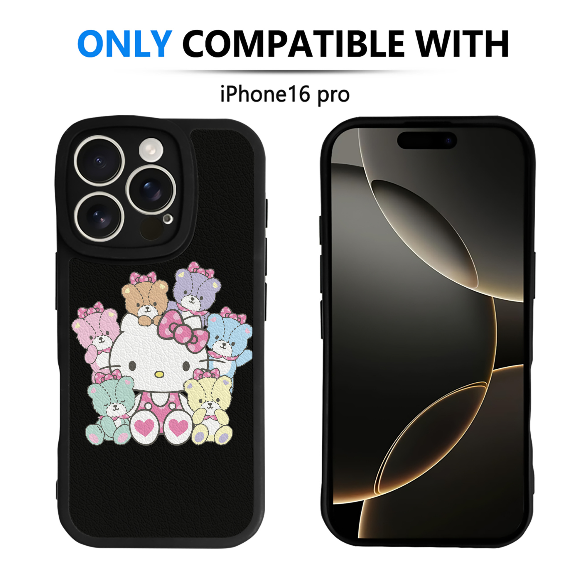 （画像用） Hello Kitty ハローキティ 【iPhone 16シリーズ対応】シリコンスマホケース（レザー調） 材質：シリコン